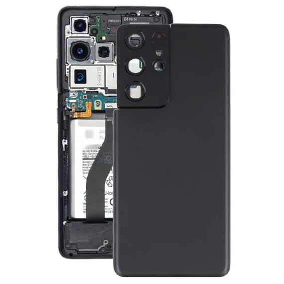 Batteria posteriore con coperchio dell'obiettivo della fotocamera per Samsung Galaxy S21 Ultra 5G (nero)