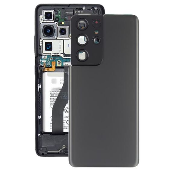 Copertura posteriore della batteria con coperchio dell'obiettivo della fotocamera per Samsung Galaxy S21 Ultra 5G (grigio)