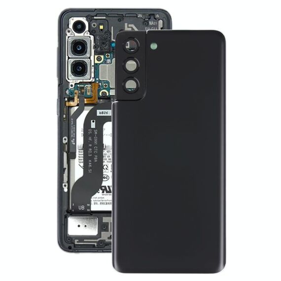 Coperchio posteriore della batteria con coperchio dell'obiettivo della fotocamera per Samsung Galaxy S21 + 5G (nero)