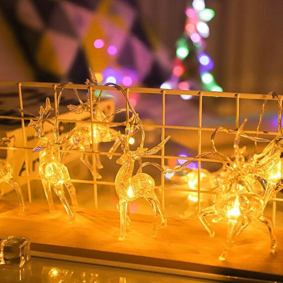 Christmas Elk String Lights Decorazione di vacanze, Specifiche: 6m 40 LED Potenza USB (calda luce bianca)