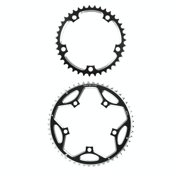 West Biking a 2 pezzi 53t-39T Bike in lega di alluminio in lega di alluminio (nero)