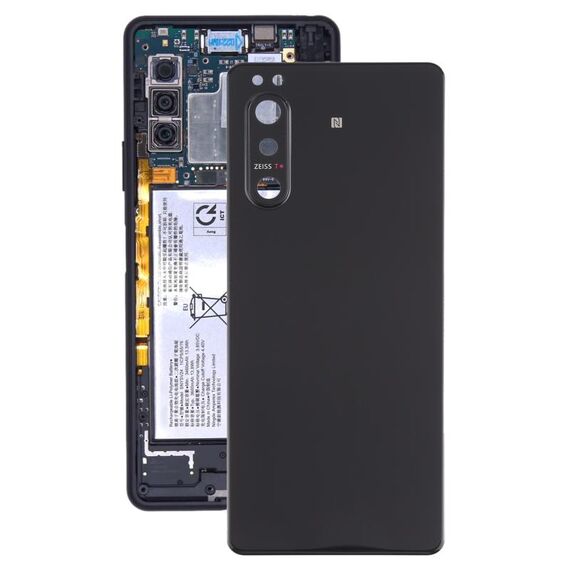 Copertura posteriore della batteria con coperchio della lente della fotocamera per Sony Xperia 5 II (nero)
