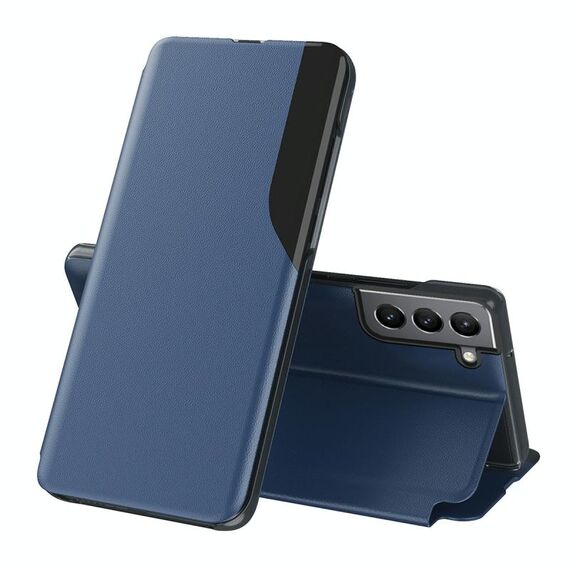 Per Samsung Galaxy S22 5G Display laterale antiurto antiurto antiurto in pelle flip con supporto (blu)