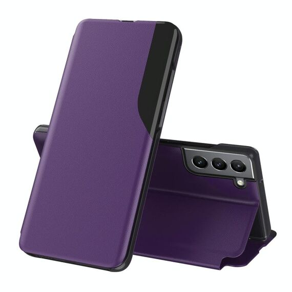 Per Samsung Galaxy S22 5G Display laterale antiurto antiurto in pelle orizzontale in pelle con supporto (viola)