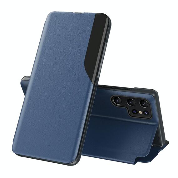 Per Samsung Galaxy S22 Ultra 5G Display laterale antiurto antiurto antiurto in pelle flip con supporto (blu)
