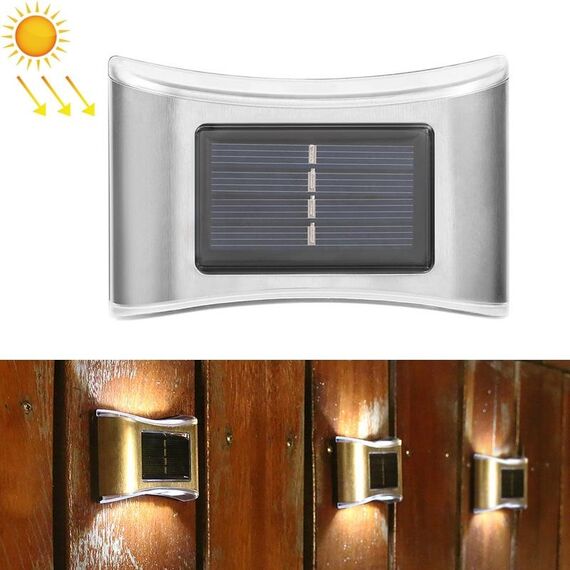 6 Lampada da parete in acciaio inox da giardino solare a LED (luce bianca)