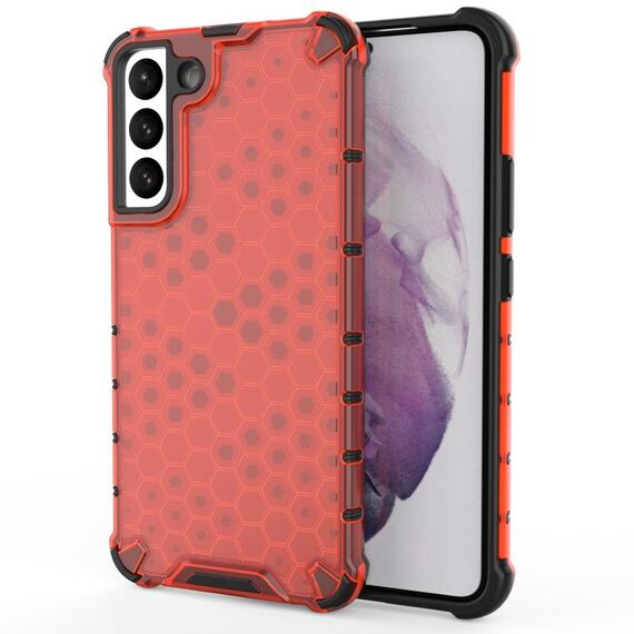 Per Samsung Galaxy S22 + 5G HONEYCOMB PC + custodia per telefono TPU (rosso)