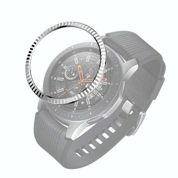 Per Samsung Galaxy Glassy Watch 46mm Anello di cornice in acciaio inox in acciaio inox (argento)