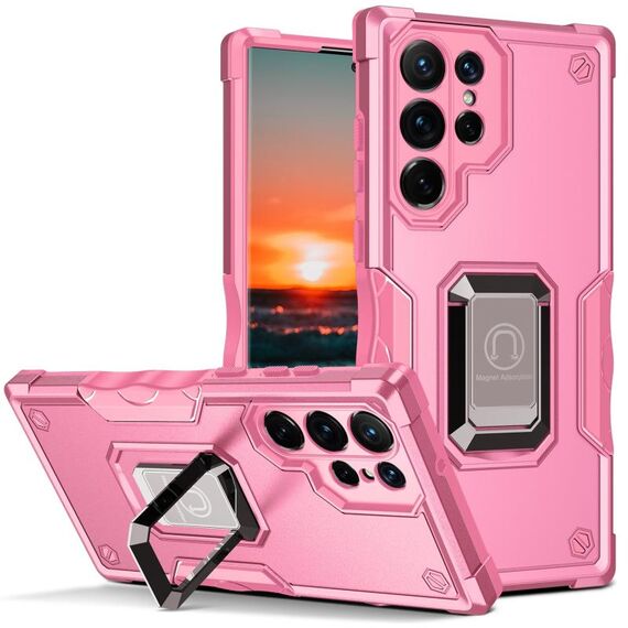 Per Samsung Galaxy S22 Ultra 5G Supporto per anello anello antiscivolo Cassa del telefono (rosa)
