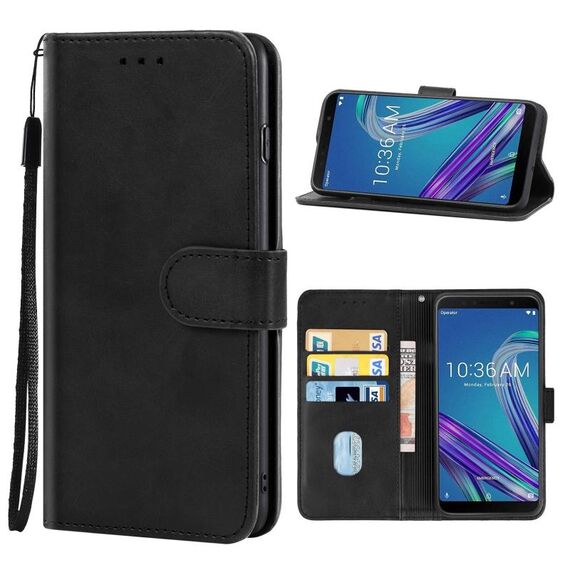 Custodia per cellulare in pelle per Asus Zenfone Max Pro ZB602KL (nero)