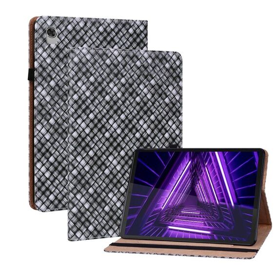 Per Lenovo M10 Plus 10.3 pollici TB-X606F Colour Weave Tablet Case con supporto (nero)