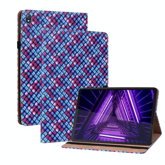 Per Lenovo Tab Tab K10 Color Weave in pelle custodia in pelle con supporto (blu)
