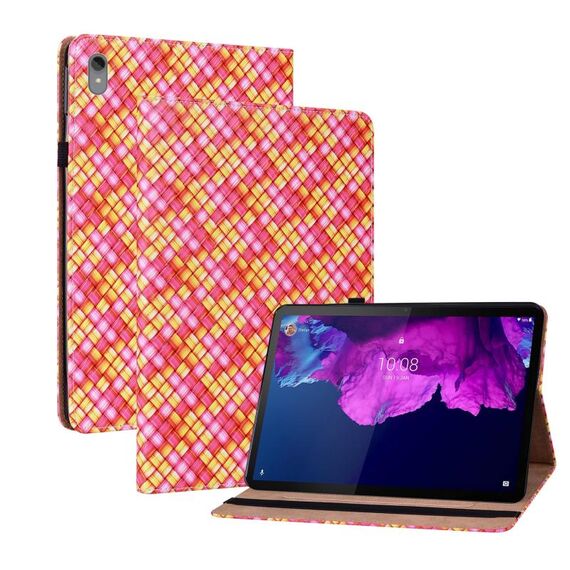 Per Lenovo Tab P11 TB-J606F Custodia in pelle tessere in pelle con supporto (Rose Red)