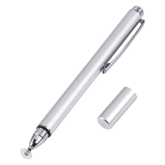 Penna stilo capacitivo per dischi in silicone universale (argento)