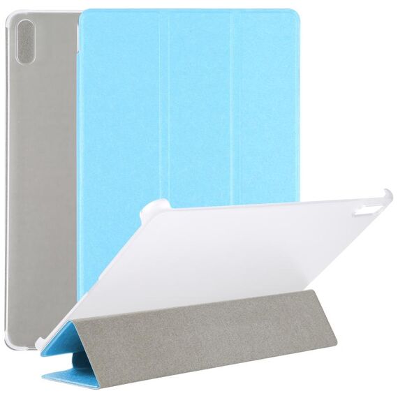 Per Huawei Matepad 11 2021 Texture di seta Custodia in tavoletta a tre volte in pelle (blu)