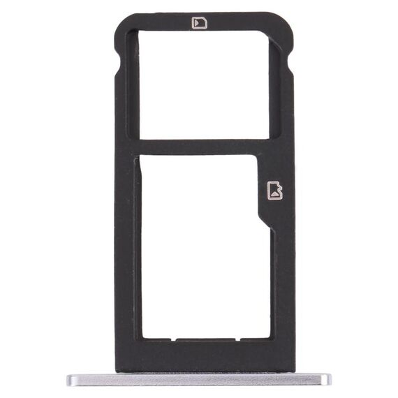 Vassoio della scheda SIM + vassoio della scheda micro SD per ZTE BLADE Z MAX Z982 (argento)