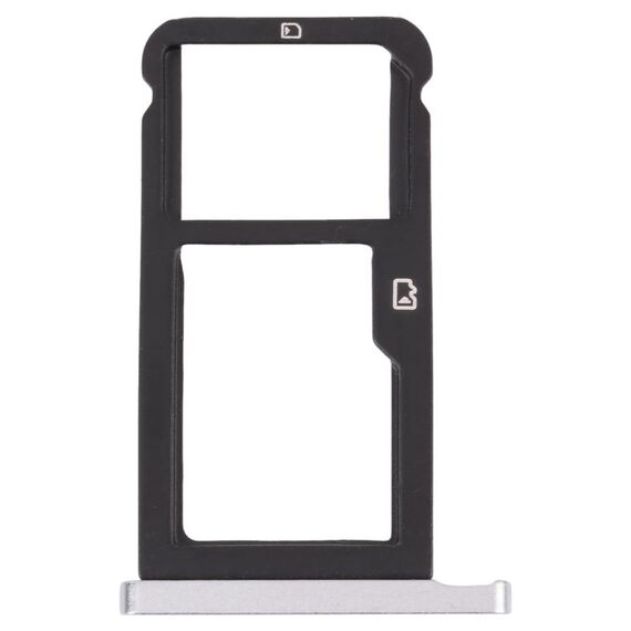 Vassoio della scheda SIM + vassoio della scheda micro SD per ZTE BLADE ZMAX PRO / Z981 (argento)