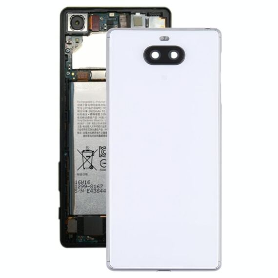 Per Sony Xperia 8 Cover posteriore della batteria con cornice centrale e copriobiettivo della fotocamera (argento)