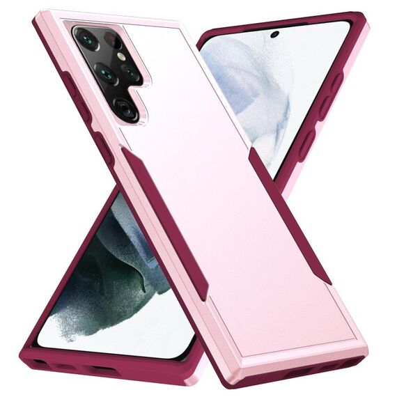 Per Samsung Galaxy S22 Ultra 5G Pioneer Armor Heavy Duty PC + Cassa del telefono TPU (rosa)