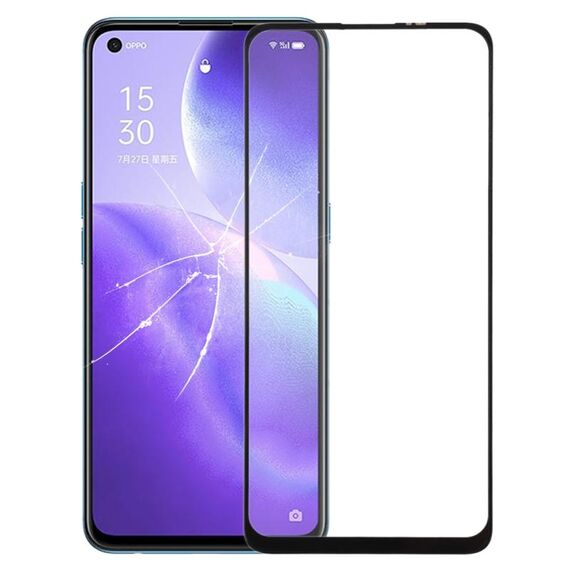 Per OPPO Reno5 Lente in vetro esterno dello schermo anteriore con adesivo otticamente trasparente OCA
