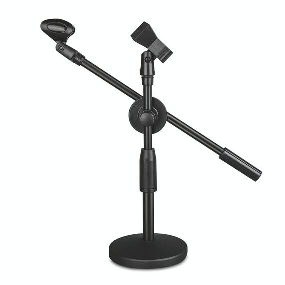 LKT-300 30-65CM Base a disco in metallo Full Base doppio Microfono Supporto, Dimensioni: 140mm Base