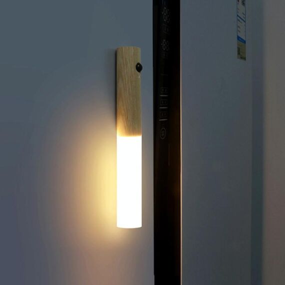 Home Intelligent Corridoio umano a induzione del corpo LED luce notturna (colore bianco di legno di cera)