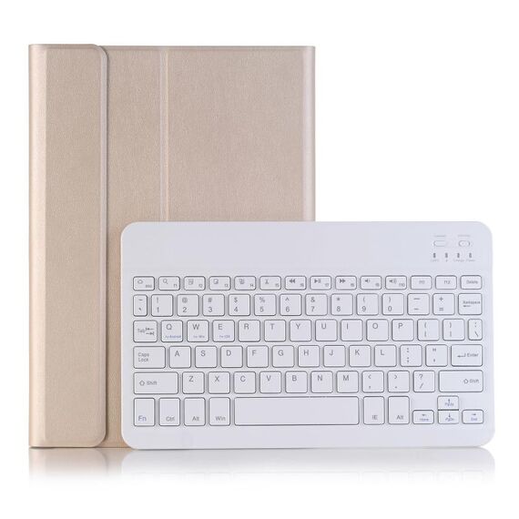Custodia in pelle Bluetooth Bluetooth A870B con supporto e slot a penna TPU per Samsung Galaxy Tab S8 11 pollici SM-X700 / SM-X706 (oro)