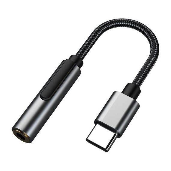 Ta1b USB-C / Type-C maschio a 3,5 mm AD AUDIO AD AUDIO ADAPPOTORE AUTOCOMPATORE (Nero Grigio)