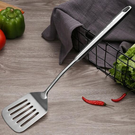 304 Attrezzatura da cucina in acciaio inox Attrezzatura addensata Maniglia vuota Strumento di cottura, Stile: Pala a fessura