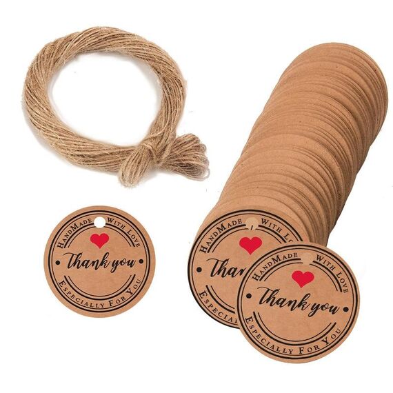 5 borse 100 pz / borsa Tag regalo di carta Kraft Hang Tags (L-22)