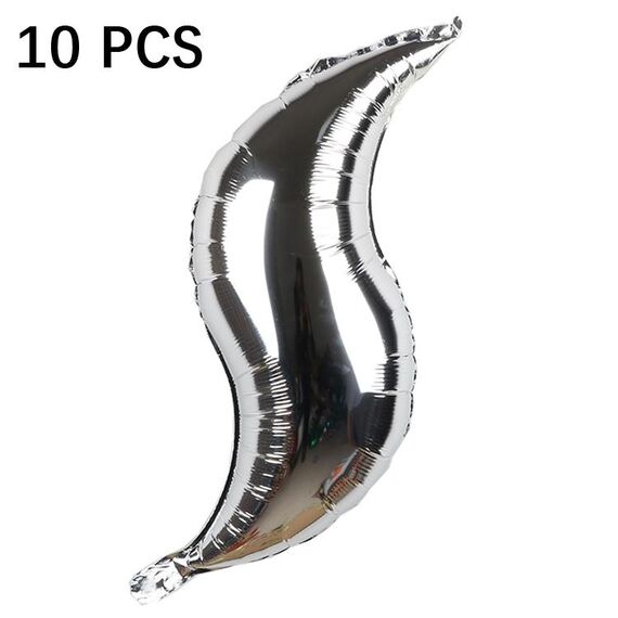 10 pz 24 pollici a forma di palloncino a forma di pesce tail di pesce ondulato Balloon Balloon Balloon Balloon Balloon (Argento)