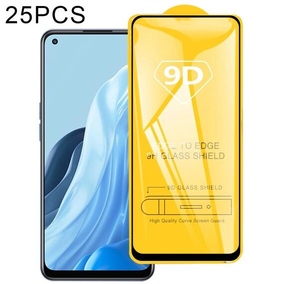 25 PCS Pellicola in vetro temperato con schermo a colla intera 9D per OPPO Reno7 / Reno7 Z 5G / Reno7 5G / Reno7 Lite / Reno8 Lite / F21 Pro 5G / Reno8 4G / F21s Pro 5G / Reno8 Z
