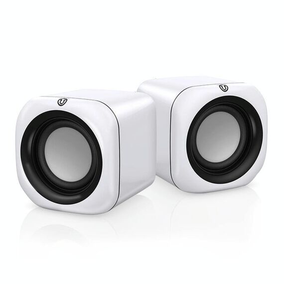 A1 Versione aggiornata USB Motore sound stereo a controllo 4D a quadri elettrico Mini altoparlante cablato, lunghezza del cavo: 1,3 m (bianco)