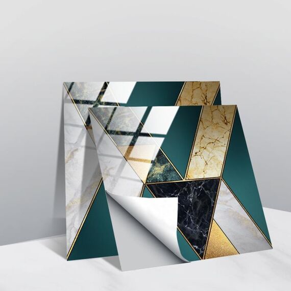 20 PCS 10cm PVC Crystal Crystal Pellicola Geometric Pattern Mattonelle Adesivo murale per piastrelle (TS231)