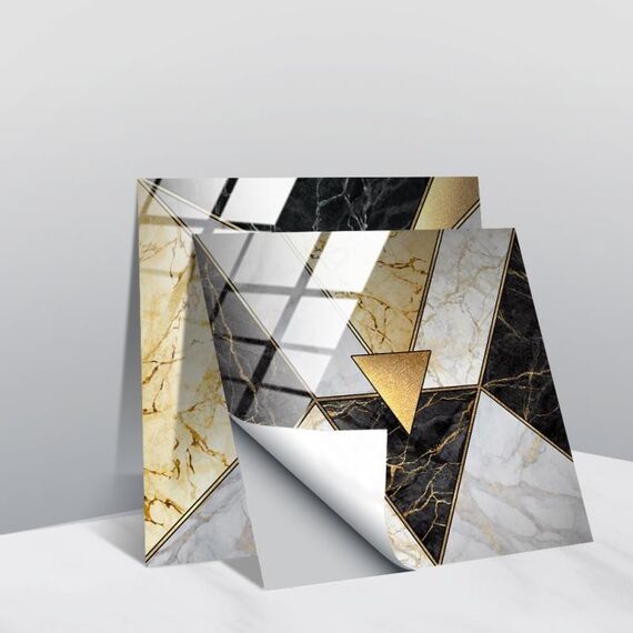 20 PCS 20 cm PVC Crystal Crystal Crystal Pellicola Geometric Pattern Mattonelle Adesivo da parete (TS230)