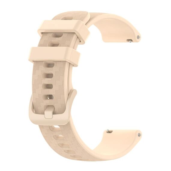 Per Huawei Watch GT2 42mm 20mm da orologio in silicone a strisce in fibra di carbonio (Beige)