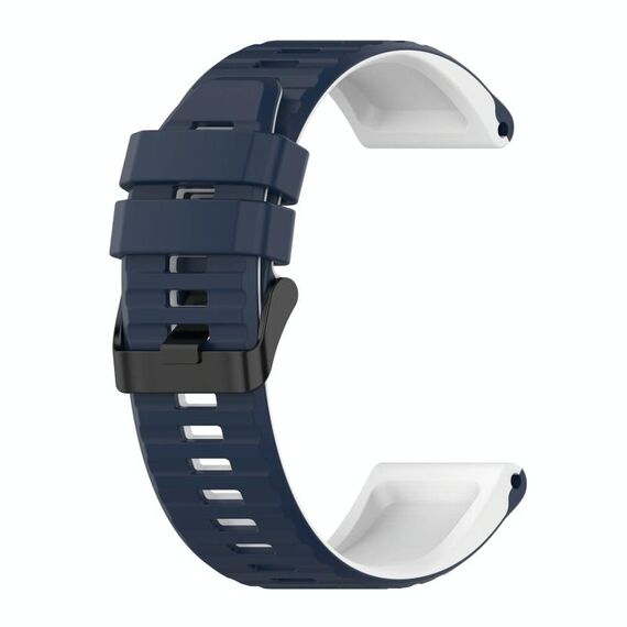 Per Garmin Instinct 22mm Silicone Mixing Color Watch Strap (Blu + Bianco)