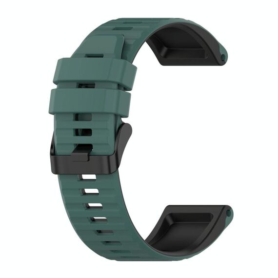 Per Garmin Fenix 3 Zapphire 26mm Silicone Mixing Color watch cinturino (verde scuro + nero)