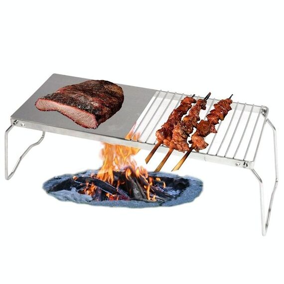 Campeggio all'aperto Conveniente pieghevole in acciaio inox barbecue in acciaio inox