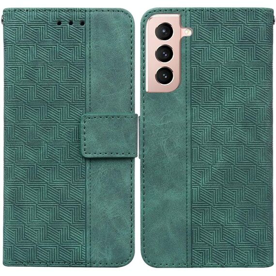 Per Samsung Galaxy S22 + 5G Cassa del telefono in pelle goffrata geometrica (verde)