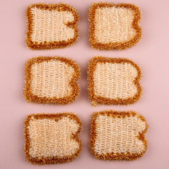 6 pezzi / borsa a forma di pane piatto asciugamano piatto in poliestere in poliestere acrilico