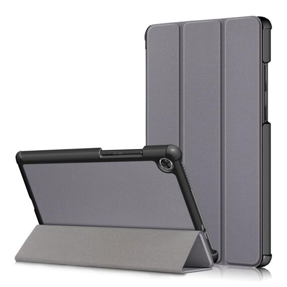 Custodia in pelle TPU Smart Flip orizzontale per Lenovo Tab M8 Custer Texture con supporto a tre pieghe (grigio)