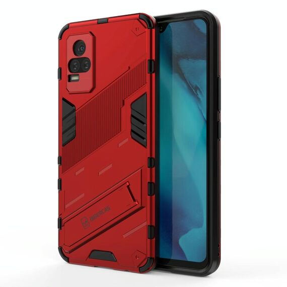 Per vivo Y37 / V21E 4G Armatura Punk 2 in 1 PC + custodia antiurto TPU con supporto invisibile (rosso)