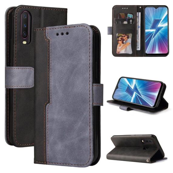 Per Vivo Y17 / Y15 / Y12 / Y15 / Y15 / Y12 / Y11 / Y3 / U10 / U3X Business Stitching-Color Color orizzontale Flip PU Custodia in pelle con supporto e carte Slot & Photo Frame (Grigio)