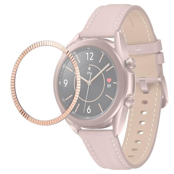 Per Samsung Galaxy Watch 3 41mm smart watch wave texture cornice anello (oro rosa)