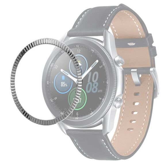 Per Samsung Galaxy Watch 3 45mm Smart watch wave texture cornice anello (argento)