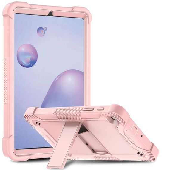 Per Samsung Galaxy Tab A 8,4 (2020) Custodia protettiva antiurto in silicone + PC con supporto (oro rosa)