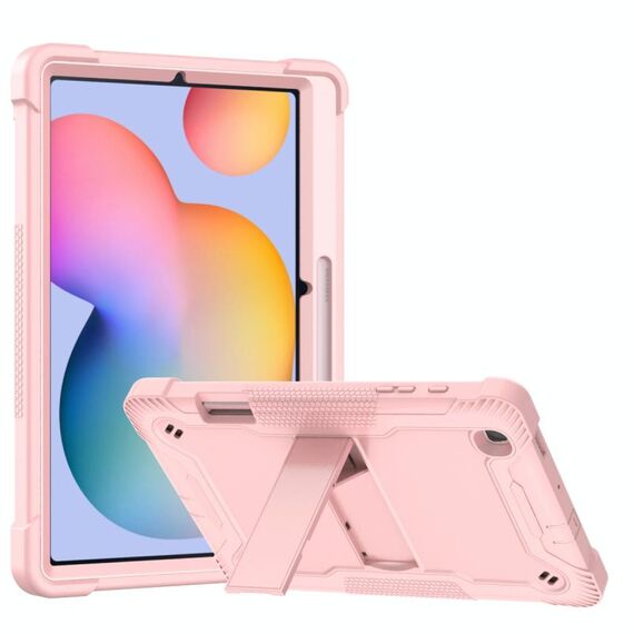 Per Samsung Galaxy Tab S6 Lite Silicone + PC Cassa protettiva antiurto con supporto (oro rosa)