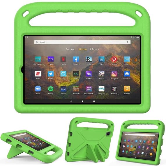Per Lenovo Tab M8 FHD TB-8505F / TB-8705X 8.0 pollici e tab-8705x 8.0 pollici e scheda M8 TB-8505 / TB-8705 / TB-8506 TB-8705 / TB-8506 2021 Maniglia Portatile EVA antiurto antiurto Cassa protettiva con supporto triangolo (verde)