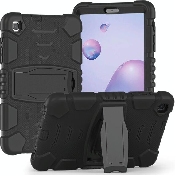 Per Samsung Galaxy Tab A8.4 2020 T307 Telaio schermo di protezione a 3 strati + PC + Cassa combinata antiurto in silicone con supporto (nero + nero)